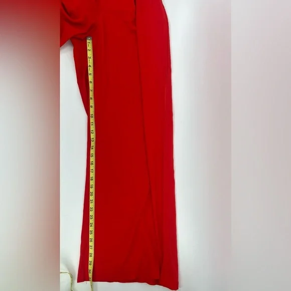Chicways red matching pants set with crop top and wide leg trousers size s small - Picture 10 of 11